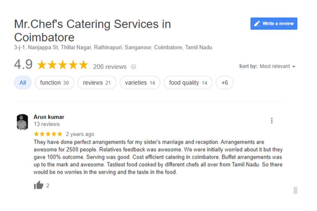 Catering services in coimbatore